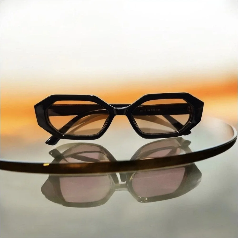 Geometric‎ Oval Frame Uv Protection Plastic Sunglasses